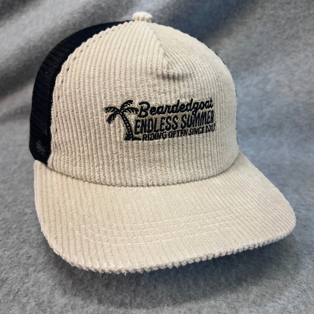 Endless Summer Mens Tan Beardedgoat Trucker Hat Corduroy Snapback OSFM